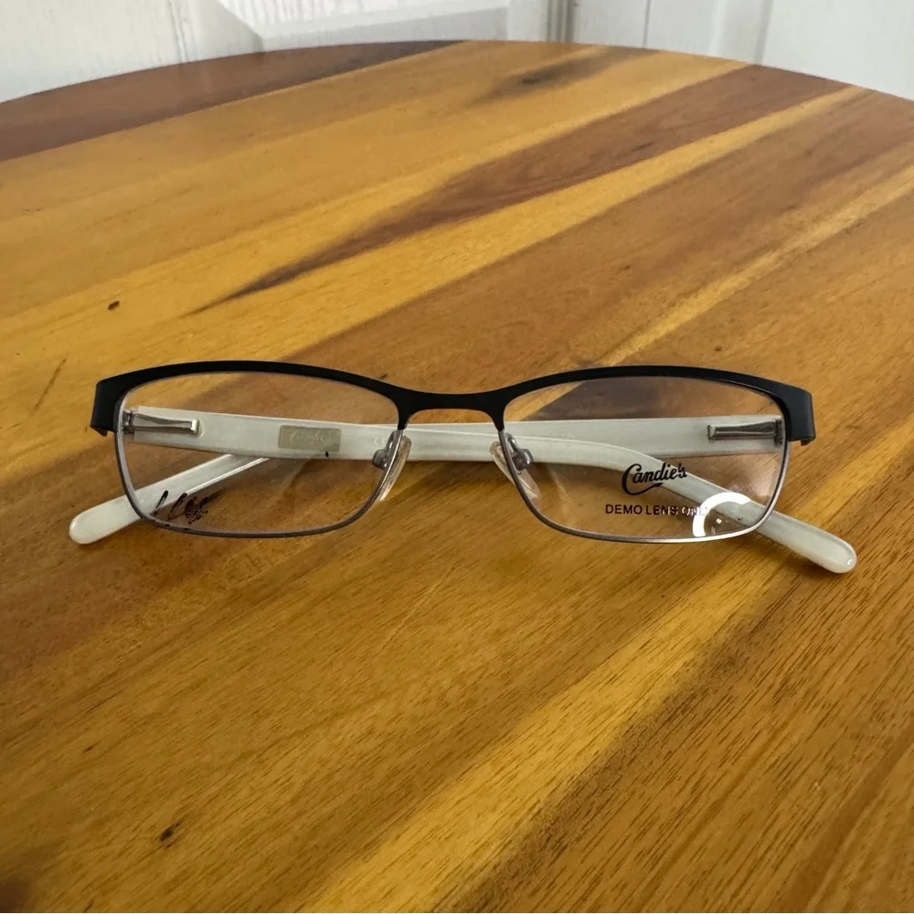 Candie’s C Onix BLK Black Half rim cat eye eyeglasses frames 50 16 135